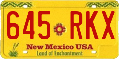 NM license plate 645RKX