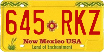 NM license plate 645RKZ
