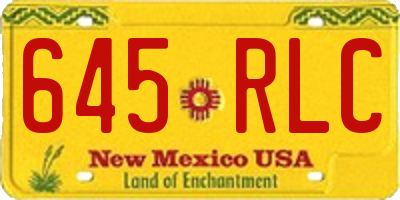 NM license plate 645RLC