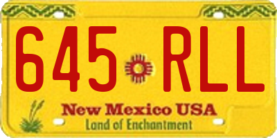NM license plate 645RLL