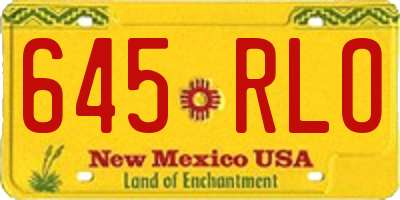 NM license plate 645RLO