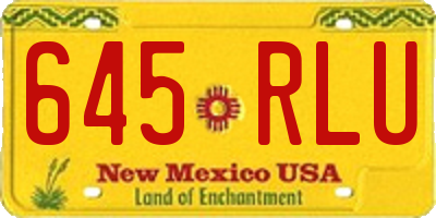 NM license plate 645RLU