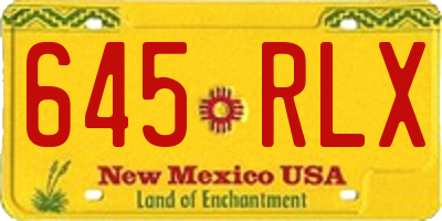 NM license plate 645RLX