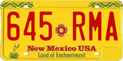 NM license plate 645RMA