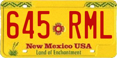 NM license plate 645RML