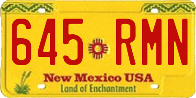 NM license plate 645RMN
