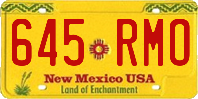 NM license plate 645RMO