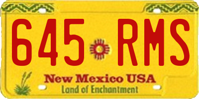 NM license plate 645RMS