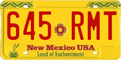 NM license plate 645RMT