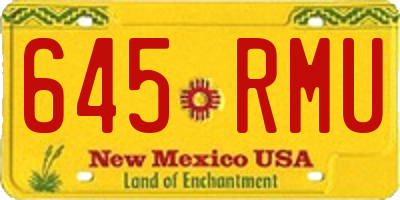 NM license plate 645RMU