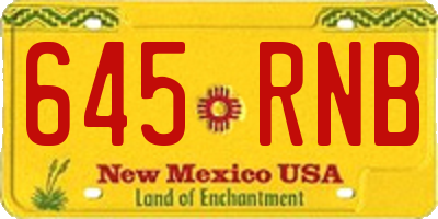 NM license plate 645RNB