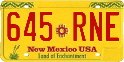 NM license plate 645RNE