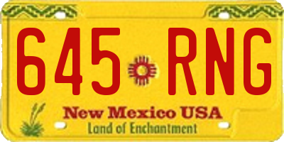 NM license plate 645RNG