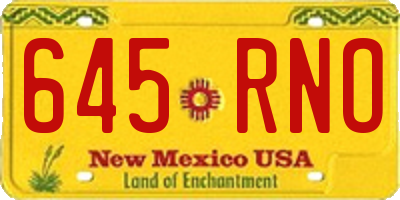 NM license plate 645RNO