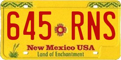 NM license plate 645RNS
