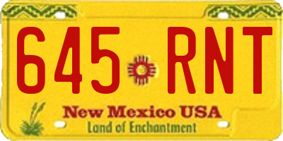 NM license plate 645RNT