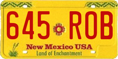 NM license plate 645ROB