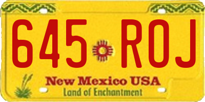 NM license plate 645ROJ