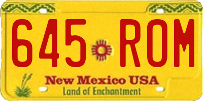 NM license plate 645ROM