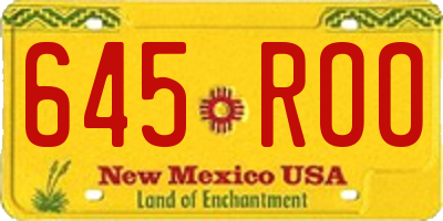 NM license plate 645ROO