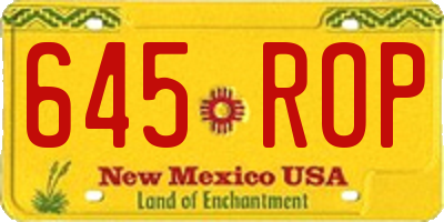NM license plate 645ROP
