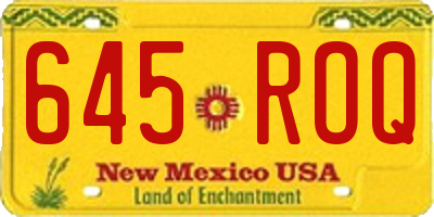 NM license plate 645ROQ