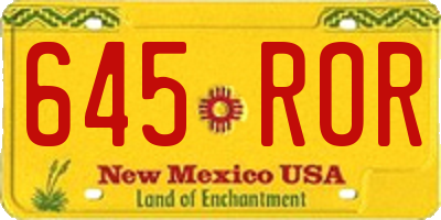 NM license plate 645ROR