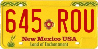 NM license plate 645ROU