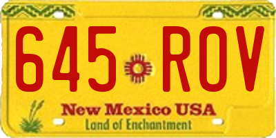 NM license plate 645ROV