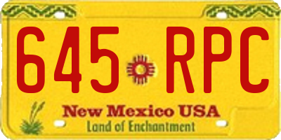NM license plate 645RPC
