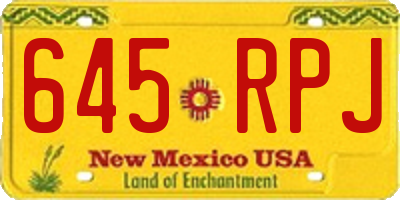 NM license plate 645RPJ