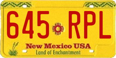 NM license plate 645RPL