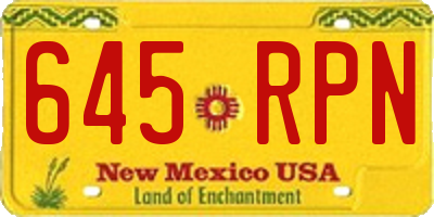 NM license plate 645RPN
