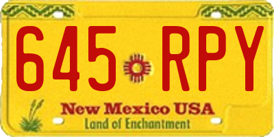 NM license plate 645RPY