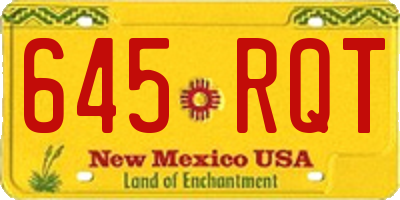 NM license plate 645RQT