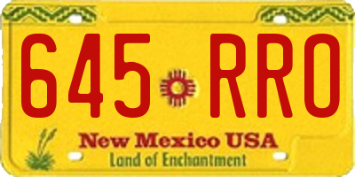 NM license plate 645RRO