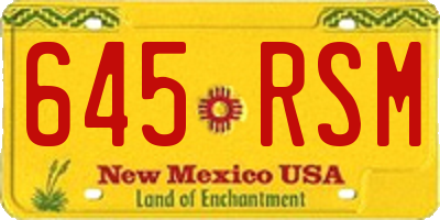 NM license plate 645RSM