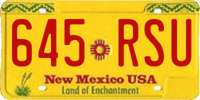 NM license plate 645RSU