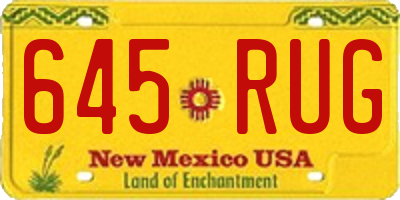 NM license plate 645RUG