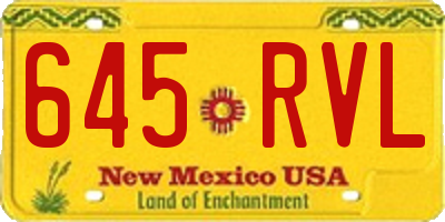NM license plate 645RVL