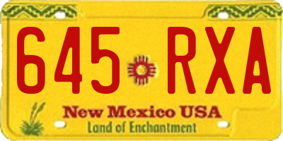 NM license plate 645RXA