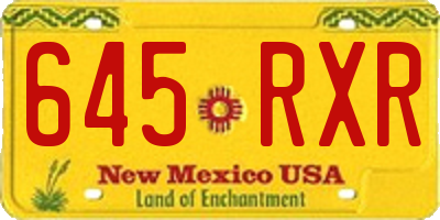 NM license plate 645RXR