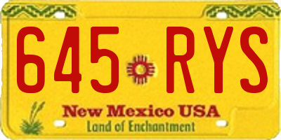 NM license plate 645RYS