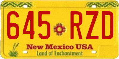 NM license plate 645RZD