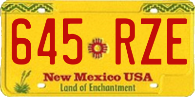 NM license plate 645RZE