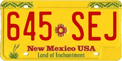 NM license plate 645SEJ