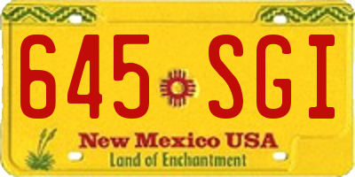 NM license plate 645SGI