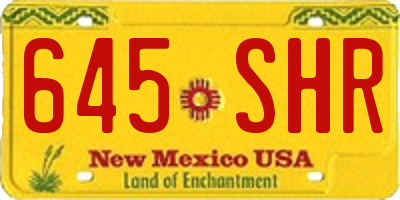 NM license plate 645SHR