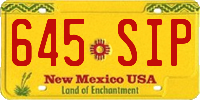 NM license plate 645SIP