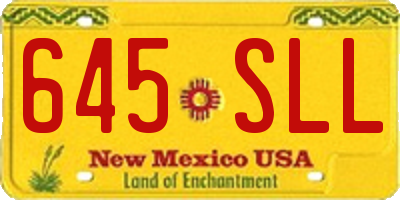 NM license plate 645SLL
